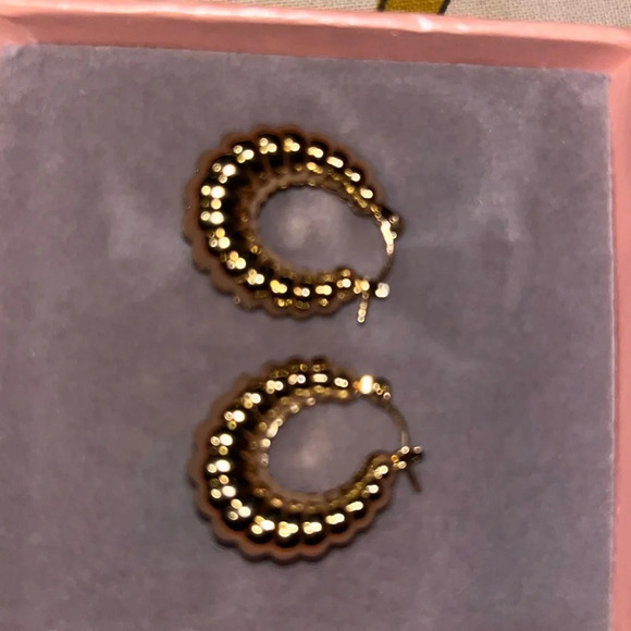 🆕 14K Plated Hoop Earrings - Picture 3 of 7